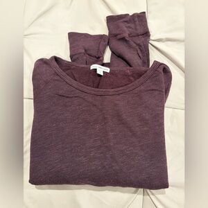 James Perse Deep Purple Maroon Burgundy Wine Knit Top